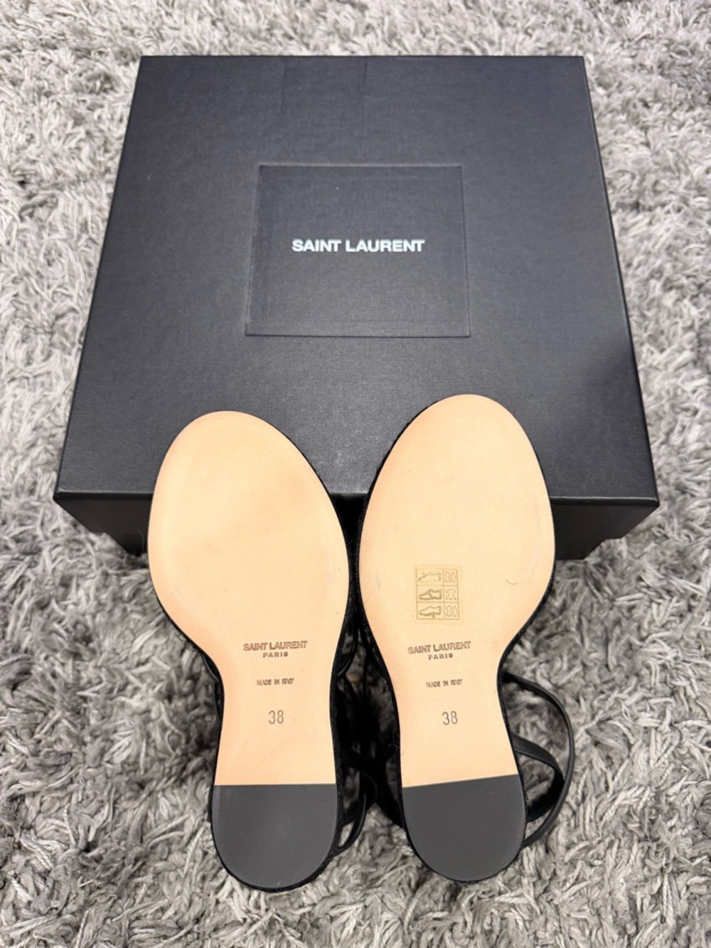 Saint Laurent Cassandra Espadrille Wedge in Black size 38 US 8 - Picture 6 of 6
